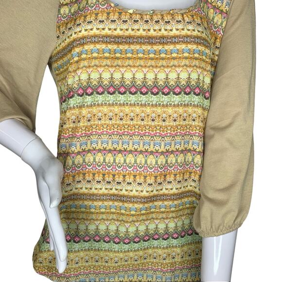 Daytrip Top Multicolor Tribal Print Long Sleeve Pullover Size M - Picture 3 of 9